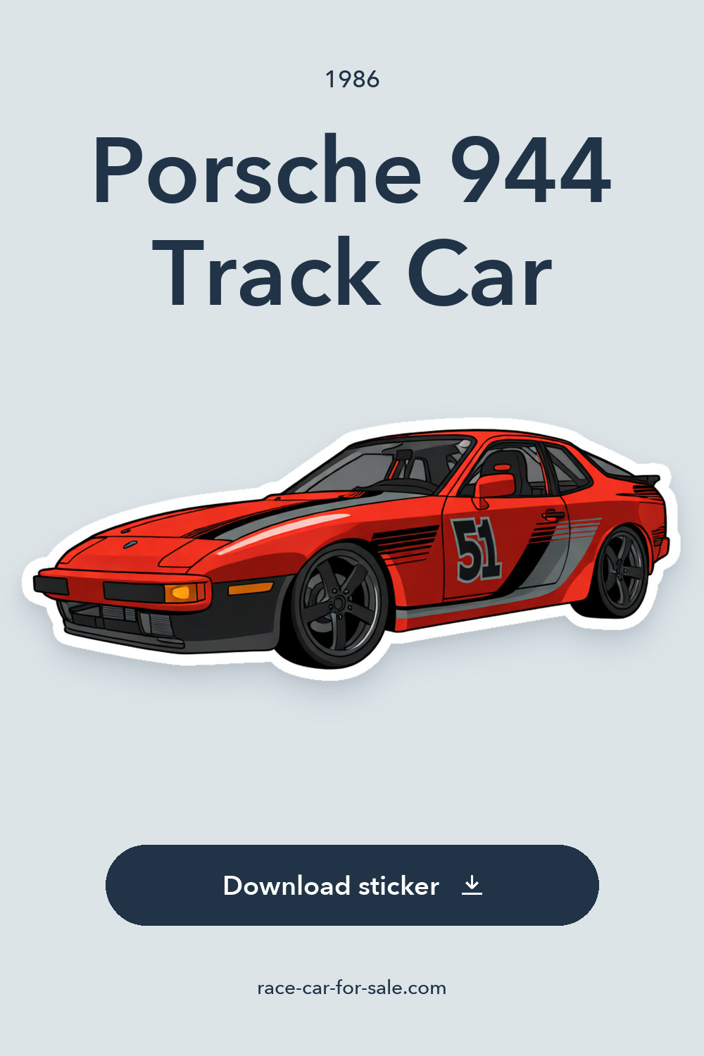 1986 Porsche 944 Track Car sticker preview