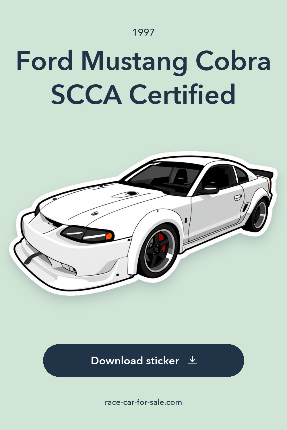 1997 Ford Mustang Cobra SCCA Certified sticker preview